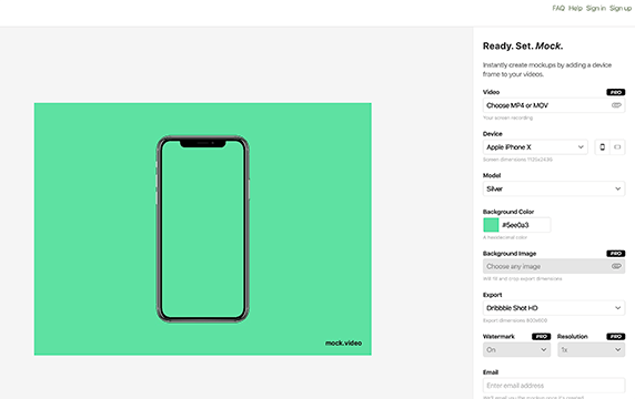Mock Video - 用设备模拟视频：通过将设备框架添加到视频中，立即创建模型。