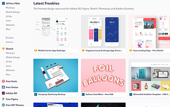 freebiesupply - 免费的设计资源：免费高质量的PSD、Sketch等设计资源。