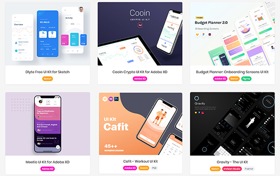 UI Store Design - 将近400个免费的UI工具包资源：UI Store Design是UI设计师今年最应该收藏的资源网站，拥有将近400个精心挑选的免费UI工具包资源，从图标、插画、登录页面、样机、UI套件、线框应有尽有，而且质量超高。