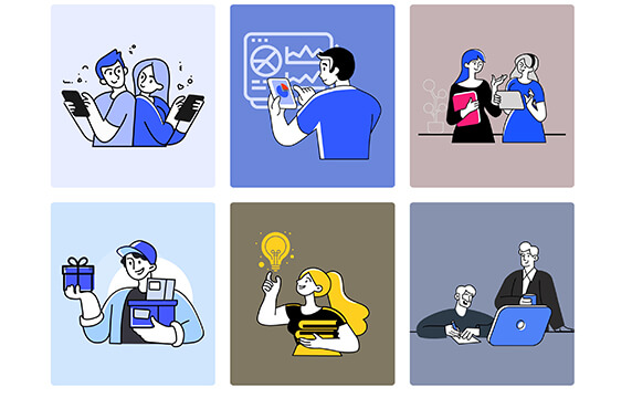 Sketchvalley - 免费可商用的手绘矢量插画：网站上提供了52个插画素材，设计中的每个元素都是一个单独的矢量层，可以自由编辑，下载格式支持PNG、SVG、AI，可免费用于个人和商业用途。