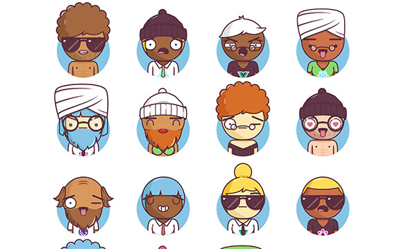More Big Heads - 免费可商用的头像组合库：这些头像可以将表情、服装、发型、颜色组合成数十亿个不同的独特头像，同时还可以SVG格式，可以将它们嵌入您的网站。