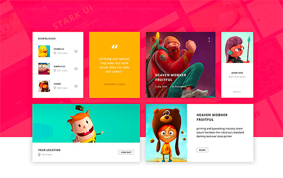 Stark UI Kit - 免费UI套件：可以自定义Stark UI Kit，并将其适当地用于许多领域，包括商业，广告，电子商务，新闻社等。