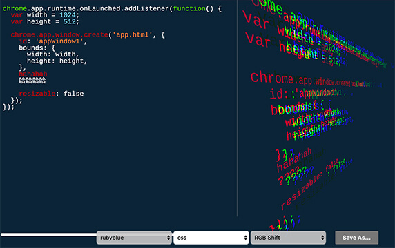 Marmoset - 代码截图：Marmoset是一款Chrome应用程序，可以让你以透视的方式截取你的代码截图。