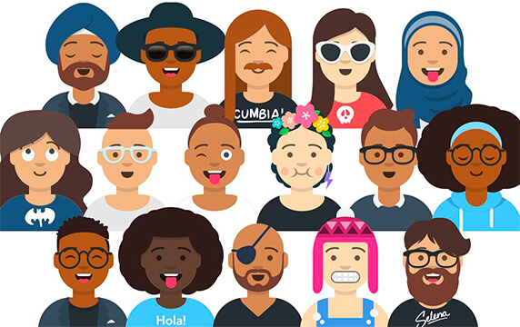 Avataaars - 免费Sketch头像插画素材库：Avataaars是由Pablo Stanley设计的一个免费Sketch头像插画素材库，结合发型、发色、五官表情、衣服、配饰、肤色等自定义你的头像，素材完全支持免费用于个人和商业用途。