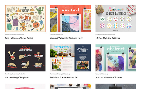 Veila Me - 免费设计资源站：一个免费的设计资源站，网站提供了不少的矢量资源，比如：插画、图案、纹理、样机模板等素材，其中的Android样机模板质量就不错。