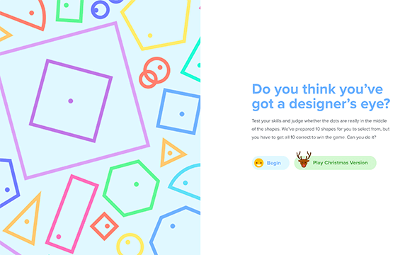 Designer’s Eye Game - 像素眼测试：测试您的技能并判断点是否真的在形状的中间，我们已经准备好10种形状供您选择。