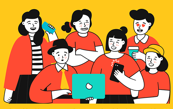 Blush Design - 插画素材制作网站：Blush上提供了12个主题的插画图库，点击任意一个插画图库选择一个人物的姿势、场景即可进入在线编辑插画模式，插画可配置参数非常多，生成的插画素材免费可商用。