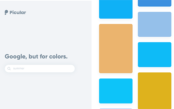 Peculiar - 色彩界的 Google：只需要你提供关键词就能一键获取一系列相关的色彩，简直和Google找资料一样简单。