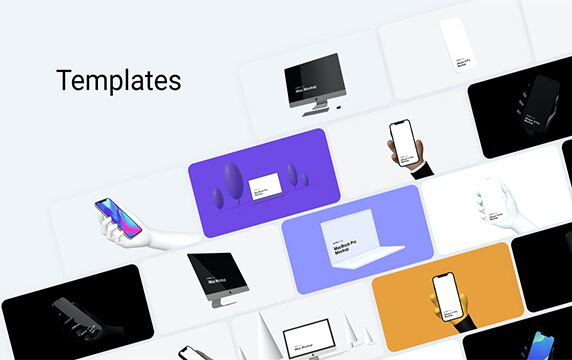 THINGS - 创造独特风格的3D样机资源：一个可以自定义3D设备模型的工具Things，它可以创造独特风格引人入胜的3D样机模型，通过Things生成的样机模型非常酷，提供了很多样机模板方便我们快速创建适合自己的设备模型。