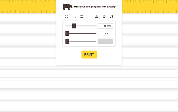 Gridzzly - 在线制作打印绘图网格：它可以在线制作并打印出可以辅助你绘图的网格纸，界面简洁，操作方便。