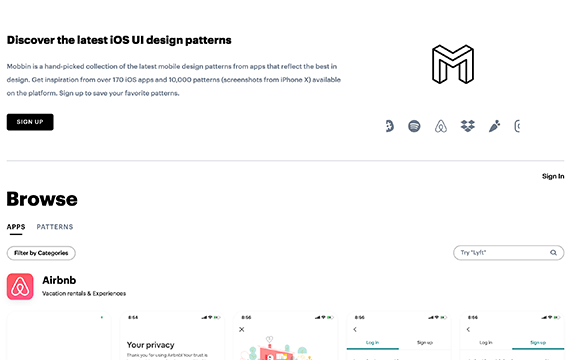 Mobbin.Design - 移动应用优秀界面截图：这里汇集所有 最新，最好的移动应用优秀界面截图，基本都是国外优质应用