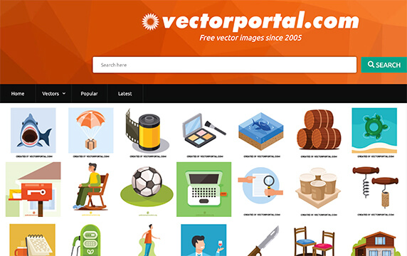 Vector Portal - 流行的矢量素材网站：Vector Portal提供了大量的矢量图，包括图标、图形、背景、纹理等众多类型。