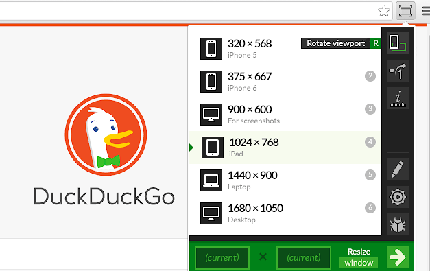 Window Resizer - 窗口调整器：通过它来调整浏览器窗口的大小以模拟各种屏幕分辨率，以便测试页面在不同浏览器分辨率上的布局，对设计和开发人员来说，非常有用。