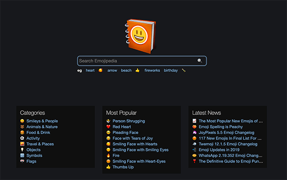 Emojipedia - 表情图标参考网站：记载了Unicode标准中各个表情图标的编码、含义、演变等信息。