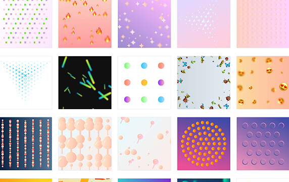 Background Generator - 简单友好的背景生成器：Background Generator默认提供了6种布局，可以自由调整各种参数，背景上的元素可以自定义，探索入口提供了30个背景效果模板。