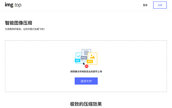 img.top - 智能在线图像压缩：使用聪明的有损压缩技术来减少你的 PNG、JPG、GIF 文件的存储大小。