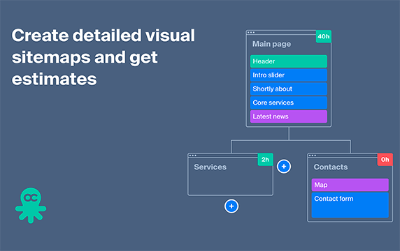 Octopus.do - 原型设计的在线工具：Octopus.do是一个可以让你对网站或应用程序结构创建详细可视化站点地图并进行原型设计的在线工具，同时提供动态计算项目成本的功能，并以简单的链接形式进行分享。