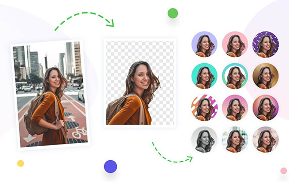 PFPMaker - 头像设计工具：PFPMaker只需要上传一张你的照片，通过AI技术自动去除背景，美化你的照片并自动生成数十个个人资料图片，生成的图片可以编辑颜色、阴影等设置