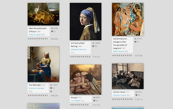 USEUM - 21,578幅艺术作品的高清大图：网站联合了世界上六所著名博物馆：荷兰国立博物馆、洛杉矶艺术博物馆、丹麦国家美术馆、保罗·盖蒂博物馆、印第安纳波利斯艺术博物馆、华盛顿国家美术馆。全部可以免费下载。